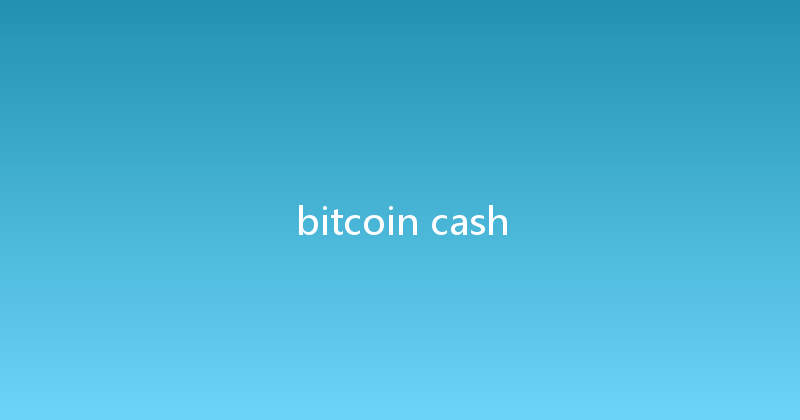bitcoin cash 