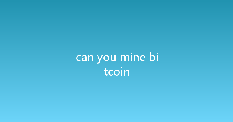 can you mine bitcoin 
