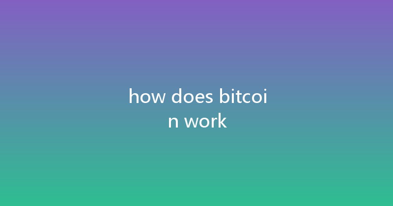 how does bitcoin work 