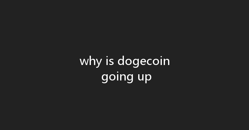 why is dogecoin going up 